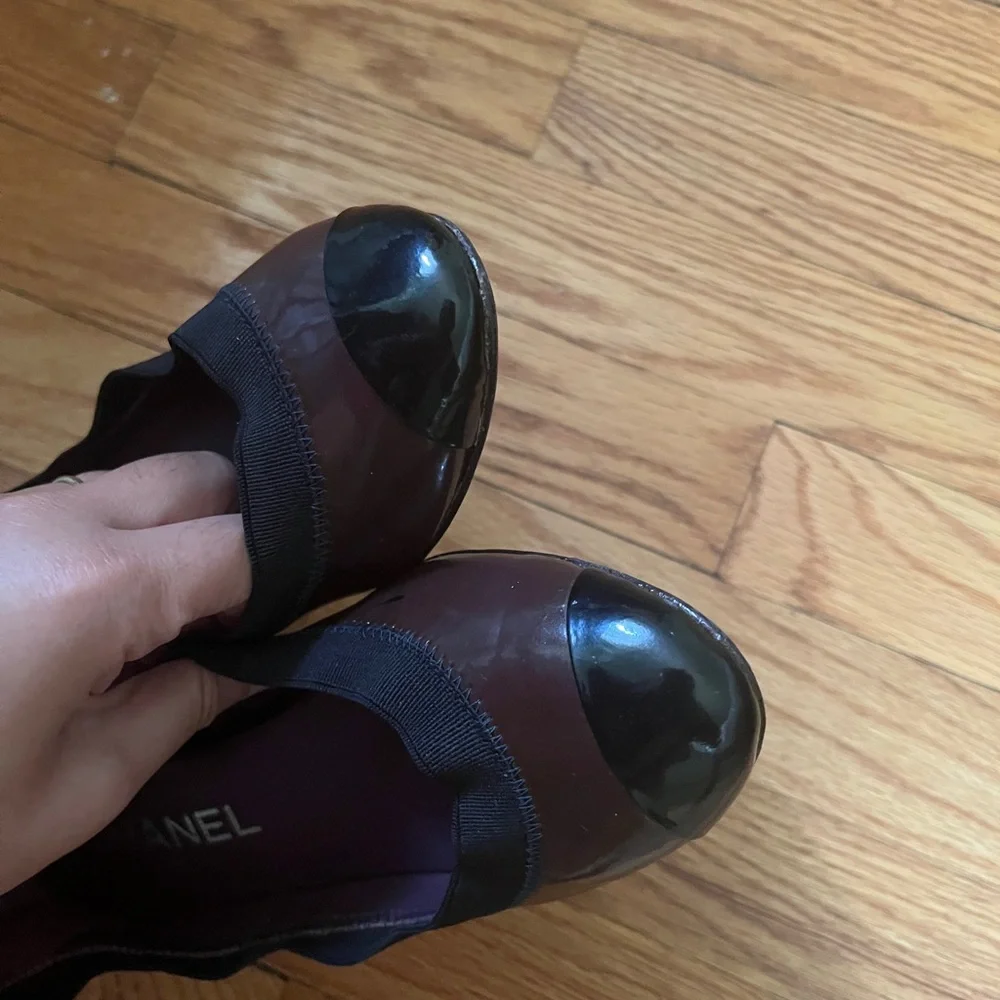 Taking offers! Chanel Black and purple Block Heel Pumps